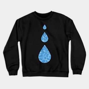 Water Drops Abstract - Water sign - The Five Elements Abstract  Symbol Crewneck Sweatshirt